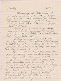President Dwight D. Eisenhower Signed Personal Letter to Wife